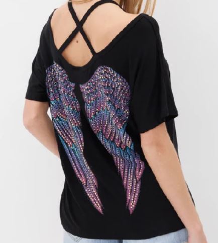 Vocal Colorful Bling Wing Top
